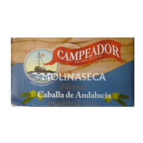 CAMPEADOR Filetes de caballa de Andalucia en aceite de oliva lata 120 grs